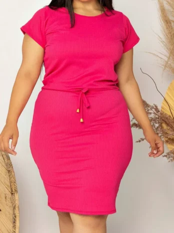 Vestido Midi Moda Secretária Elegância Plus Size e Normal